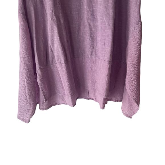 LOGO Women's Size Medium Lilac Purple Textured Swiss Dot Blouse Top - Picture 3 of 10